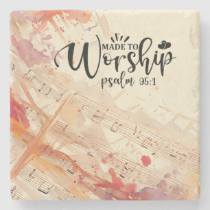 Dessous-de-verre En Pierre Citation chrétienne inspirée faite pour le culte