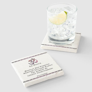 Dessous-de-verre En Pierre Citation de symbole du mantra de méditation Om per