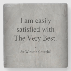 Dessous-de-verre En Pierre Citation de Winston Churchill ; La Toute Meilleure