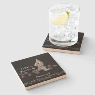 Dessous-de-verre En Pierre Citation Gnome Gonk Cute Black Personnalisée