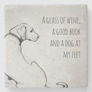 Dessous-de-verre En Pierre Citation minimaliste de maman de chien du Labrador
