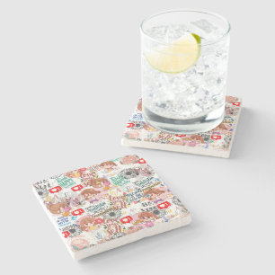 Dessous-de-verre En Pierre Citation motivante mignonne – Positive Kawaii 
