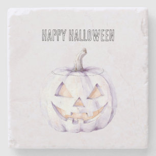 Dessous-de-verre En Pierre Citrouille Halloween lavande