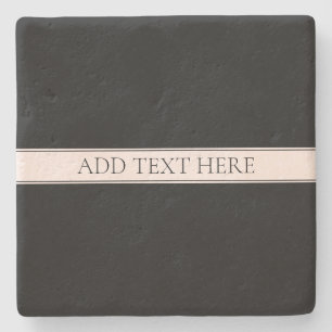 Dessous-de-verre En Pierre Clair rose pâle Bleu Bande et Élégant Texte modifi