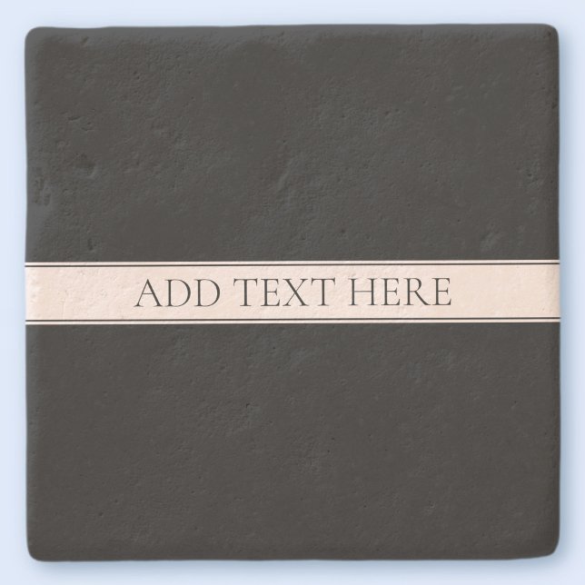 Dessous-de-verre En Pierre Clair rose pâle Bleu Bande et Élégant Texte modifi (Créateur téléchargé)