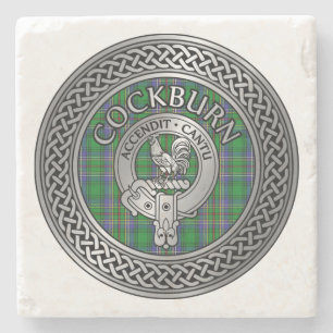 Dessous-de-verre En Pierre Clan Colquhoun Crest & Tartan Knot