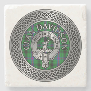 Dessous-de-verre En Pierre Clan Davidson Crest & Tartan Knot