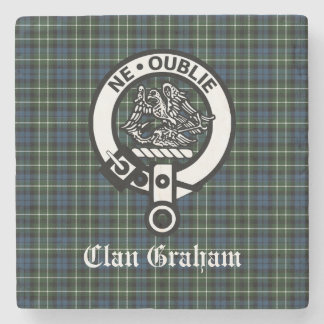 Dessous-de-verre En Pierre Clan Graham Montrose Tartan & Crest