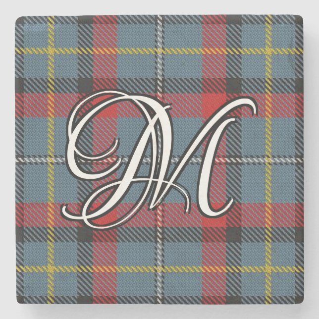 Dessous-de-verre En Pierre Clan irlandais MacNamara Tartan Monogramme personn (Devant)