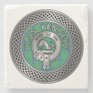 Dessous-de-verre En Pierre Clan Kennedy Crest & Tartan Knot