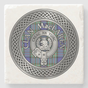 Dessous-de-verre En Pierre Clan MacLaren Crest & Tartan Knot