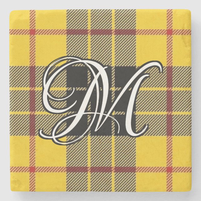 Dessous-de-verre En Pierre Clan MacLeod de Lewis Tartan Custom Monogram (Devant)