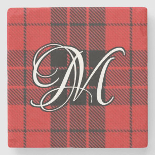 Dessous-de-verre En Pierre Clan MacLeod de Raasay Tartan Monogramme personnal