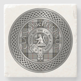 Dessous-de-verre En Pierre Clan MacPherson Crest & Tartan Knot