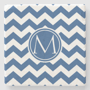 Dessous-de-verre En Pierre Classic Blue Chevron Monogrammé
