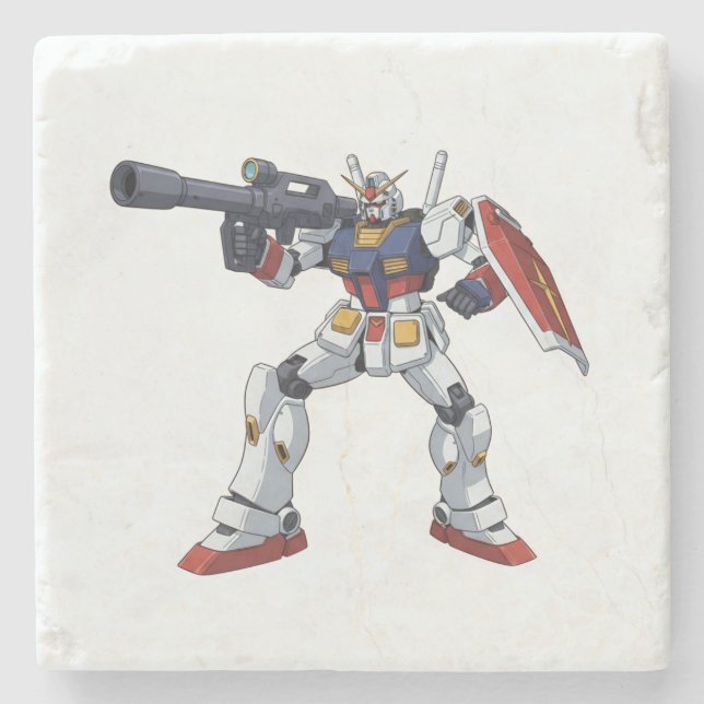 Dessous-de-verre En Pierre Classic Retro RX-78-2 Gundam Mecha Anime Illustrat (Devant)