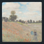 Dessous-de-verre En Pierre Claude Monet - Champ de pavot<br><div class="desc">Poppy Field / Poppies sauvages,  près d'Argenteuil / Les Coquelicots - Claude Monet en 1873</div>