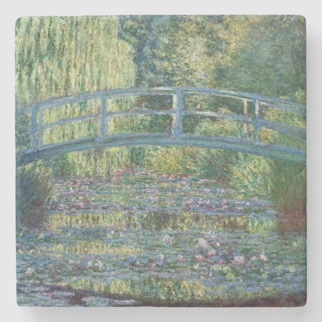 Dessous-de-verre En Pierre Claude Monet - Eau Lily étang, Harmonie verte (Devant)