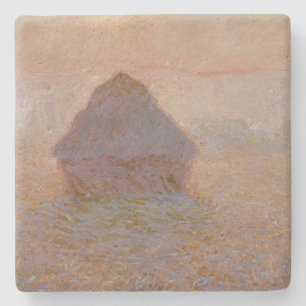 Dessous-de-verre En Pierre Claude Monet Grainstack, Sun in the Mist (1891)