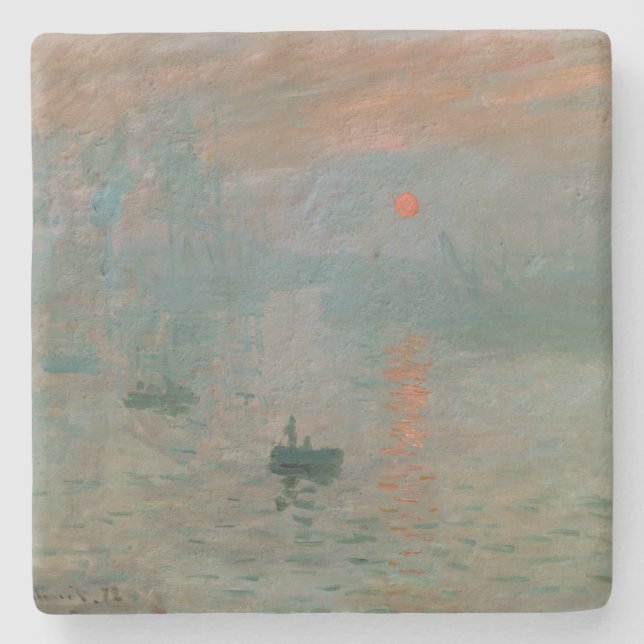 Dessous-de-verre En Pierre Claude Monet Impression Soleil levant (soleil leva (Devant)