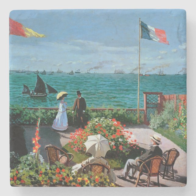 Dessous-de-verre En Pierre Claude Monet | la terrasse chez Sainte-Adresse, (Devant)