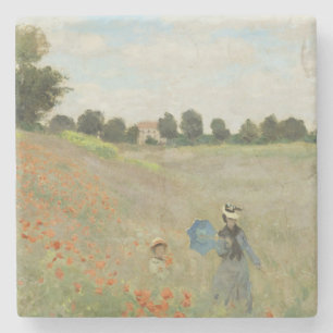 Dessous-de-verre En Pierre Claude Monet Le Champ de coquelicots près d'Argent