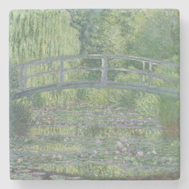 Dessous-de-verre En Pierre Claude Monet | L'étang Nénuphar : Harmonie verte (Devant)