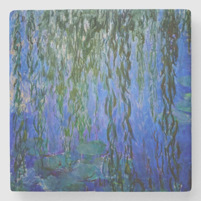Dessous-de-verre En Pierre Claude Monet - Lys d'eau avec saule plumant (Devant)