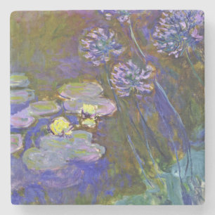 Dessous-de-verre En Pierre Claude Monet Nymphéas Agapanthes