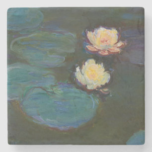 Dessous-de-verre En Pierre Claude Monet Nymphéas Art Impressionniste à l'Huil