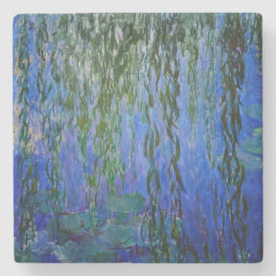 Dessous-de-verre En Pierre Claude Monet - Nymphéas avec saule pleureur