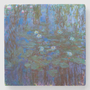 Dessous-de-verre En Pierre Claude Monet - Nymphéas bleus