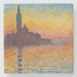 Dessous-de-verre En Pierre Claude Monet - San Giorgio Maggiore à Dusk