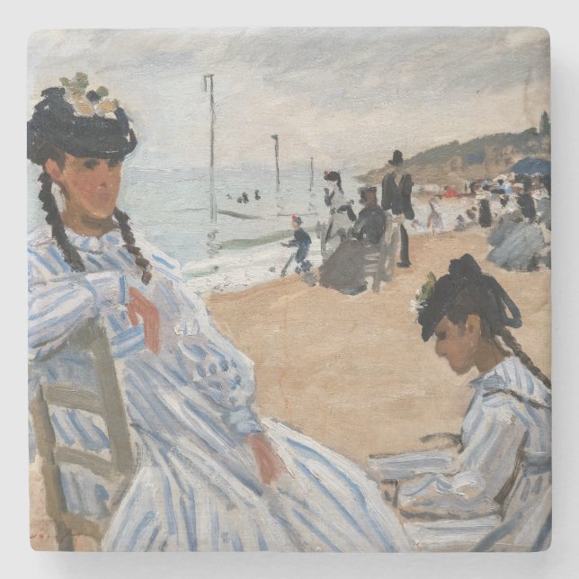 Dessous-de-verre En Pierre Claude Monet - Sur la plage à Trouville (Devant)