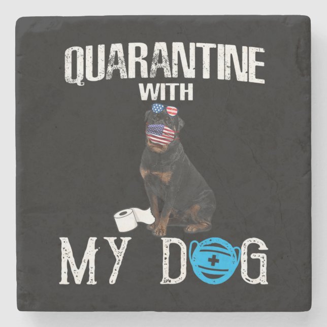 Dessous-de-verre En Pierre Clover Dog Quarantine (Devant)