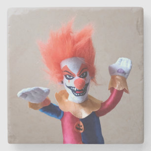 Dessous-de-verre En Pierre Clown Déplaisant coloré