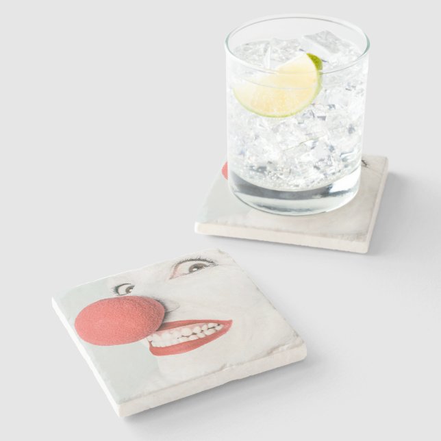 Dessous-de-verre En Pierre Clown rouge de nez (Côté)