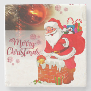 Dessous-de-verre En Pierre Coaster en marbre de Noël, Joyeux Noël