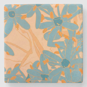 Dessous-de-verre En Pierre Coaster en pierre design feuille contemporaine en