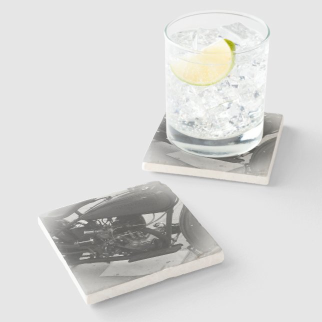 Dessous-de-verre En Pierre Coaster moto pour bière 1 (Côté)