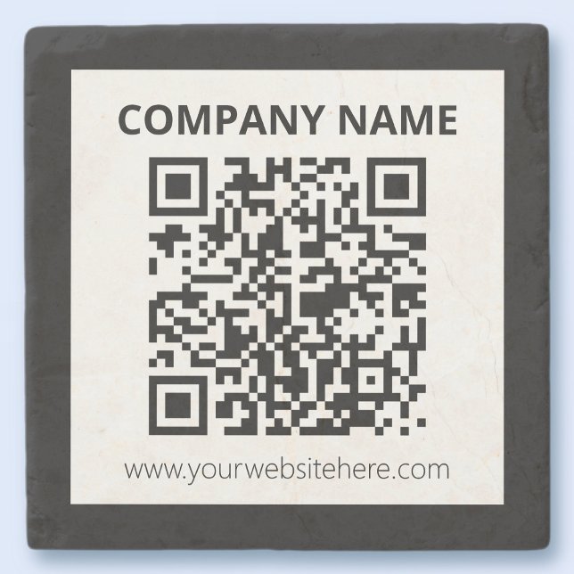 Dessous-de-verre En Pierre Code QR modifiable et conception simple personnali (Créateur téléchargé)