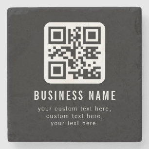 Dessous-de-verre En Pierre Code QR personnalisable & Conception de texte modi