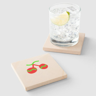 Dessous-de-verre En Pierre Code QR personnalisé simple ajouter votre nom logo