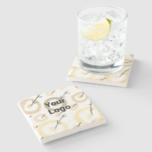 Dessous-de-verre En Pierre Code QR personnalisé simple ajouter votre nom logo