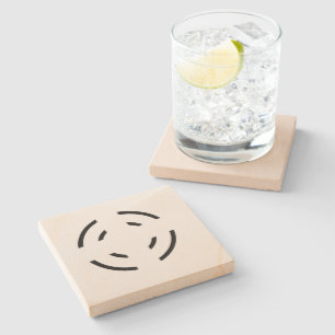 Dessous-de-verre En Pierre Code QR personnalisé simple ajouter votre nom logo