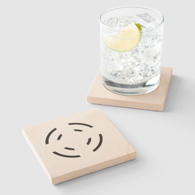 Dessous-de-verre En Pierre Code QR personnalisé simple ajouter votre nom logo (Côté)