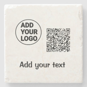 Dessous-de-verre En Pierre Code qr simple minimaliste ajouter logo nom du cod