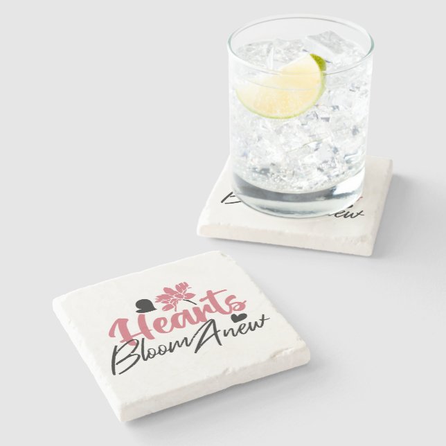 Dessous-de-verre En Pierre Coeurs fleurissent à nouveau - Citation Florale In (Côté)