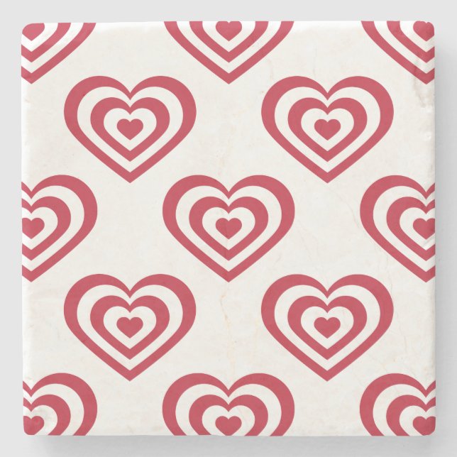 Dessous-de-verre En Pierre Coeurs rouges (Devant)