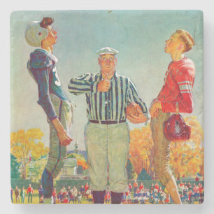 Dessous-de-verre En Pierre Coin Toss par Norman Rockwell